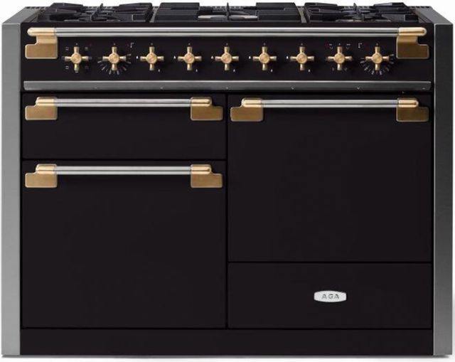 AGA™ Elise Series 48" Matte Black Pro Style Dual Fuel Range-0