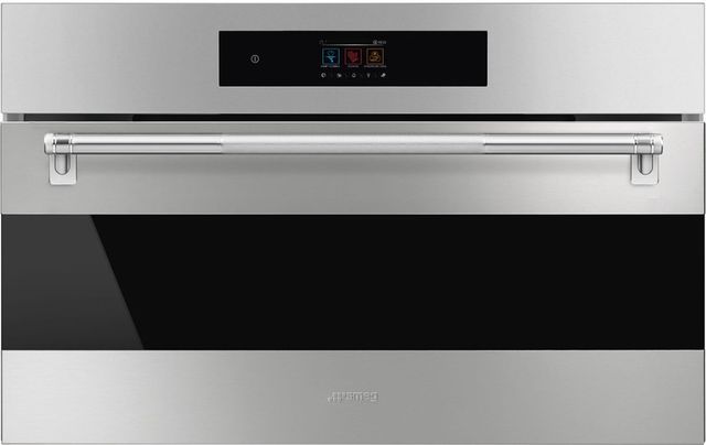 Smeg 30" Fingerproof Stainless Steel Oven/Micro Combo Electric Wall Oven-0
