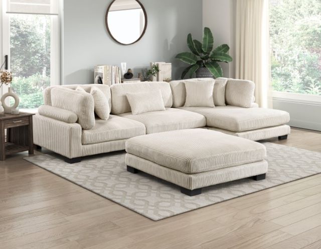 Homelegance® Traverse 4-Piece Beige Modular Sectional with Reversible Chaise and Ottoman-1