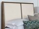 Vaughan-Bassett Woodbridge Dark Cashmere/White Queen Upholstered Panel Storage Bed-2