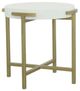 Fairfield® East Camden Pearl Round End Table with Antique Brass Base-0