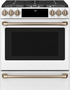 Café™ 30" Matte White Slide In Gas Range