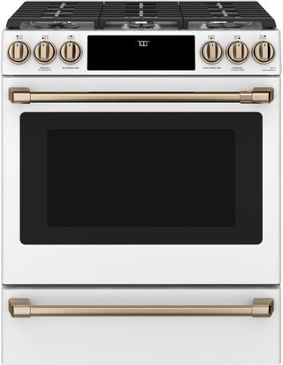Café™ 30" Matte White Slide In Gas Range
