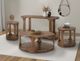 International Furniture Direct Balam Stained Brown Round End Table-1