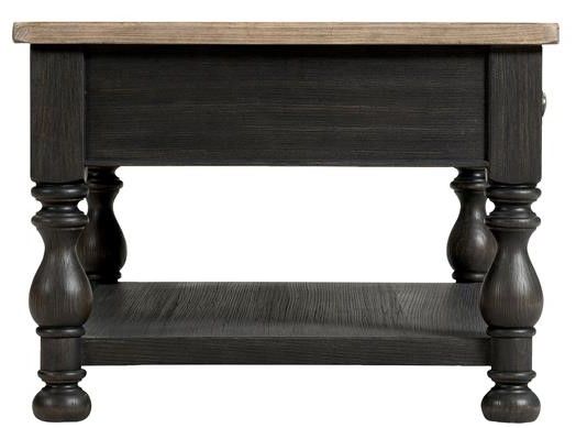 Riverside Furniture Barrington Antique Oak Rectangular Coffee Table with Matte Black Base-2