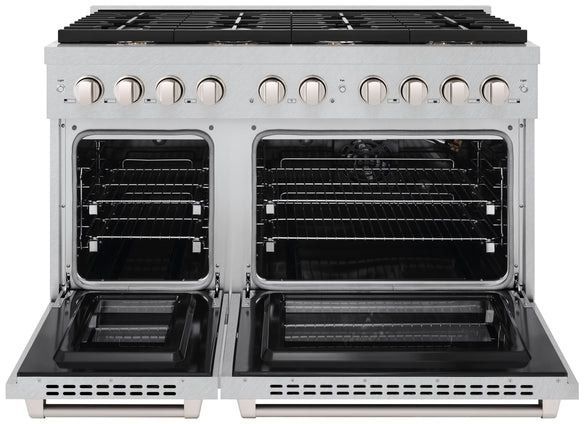 ZLINE 48" Satin Stainless Steel Pro Style Gas Range with 8 Brass Burners-1