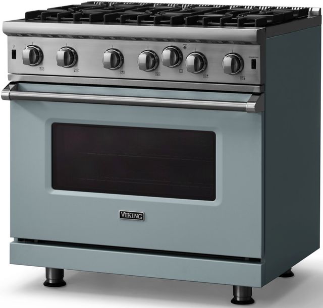 Viking® 5 Series 36" November Sky Pro Style Natural Gas Range-2