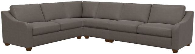 La-Z-Boy® Charlie Greystone Leather Sectional with Custom Layout Options-1