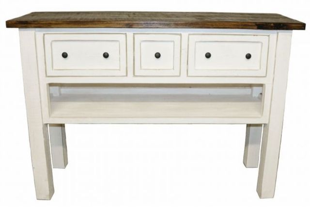 Million Dollar Rustic White Console Sofa Table -0
