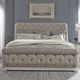 Liberty Furniture Abbey Park Antique White/Weathered Brown Queen Upholstered Sleigh Bed-1