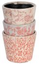 A & B Home 3-Piece Pink/White Floral Garden Planter Set-3