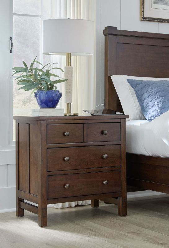 aspenhome® Channing Harvest Cherry 3-Drawer Nightstand-1