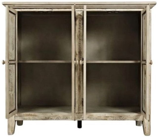 Jofran Inc. Rustic Shores Scrimshaw Cream 4-Door Accent Cabinet-2