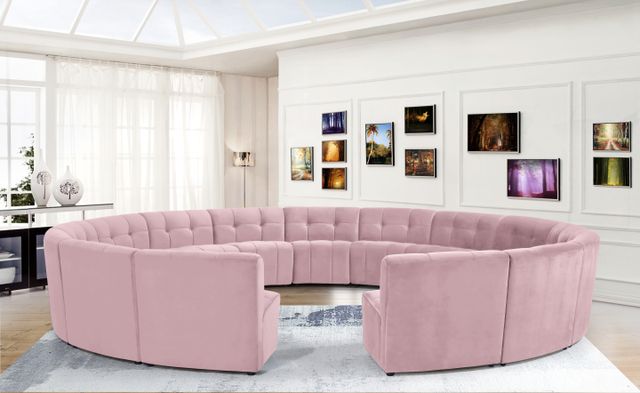 Meridian Furniture Limitless 15-Piece Pink Velvet Modular Sectional-1