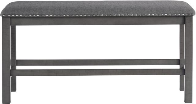 Signature Design by Ashley® Myshanna Antiqued Gray Dining Bench with Footrest-1