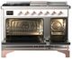 Ilve® Majestic III 48" White Pro Style Dual Fuel Liquid Propane Range with Solid Door and Copper Trim-1