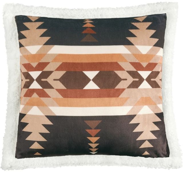 HiEnd Accents Yosemite Campfire Black Sherpa Pillow-0