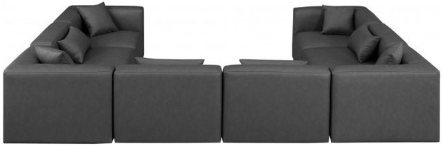 Meridian Furniture Cube 8-Piece Gray Vegan Leather Sofa Sectional-3