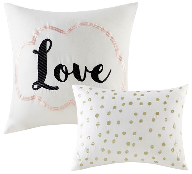 Olliix by Intelligent Design Raina Blush and Gold Full/Queen Metallic Printed Comforter Set-1