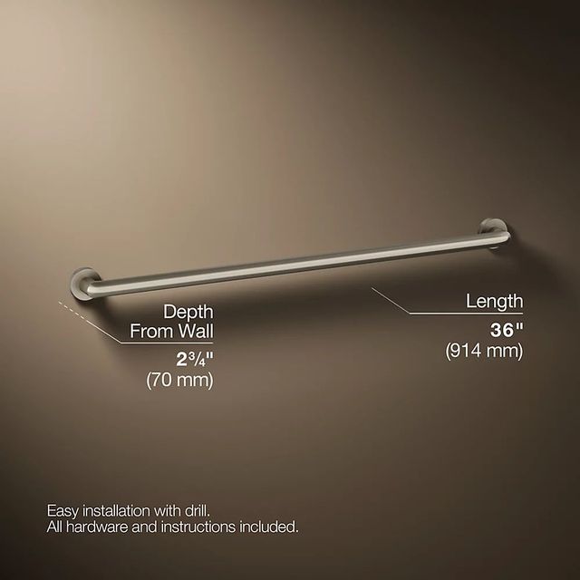 KOHLER® Kumin™ Vibrant Brushed Nickel 36" Grab Bar-2