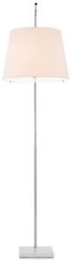 Currey & Company Cloister Brushed Nickel/White Large Floor Lamp-3