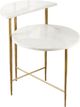 Steve Silver Co. Patna White Side Table with Brass Base-0