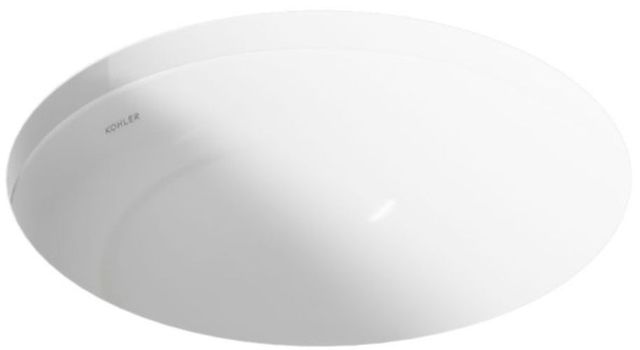 Kohler Caxton® White 16.13" Round Undermount Bathroom Sink, No Overflow-0