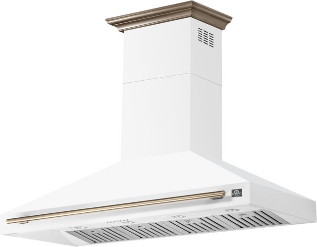 FORNO® Aria Series Alta Qualita 60" White  Wall Mounted Range Hood  -2