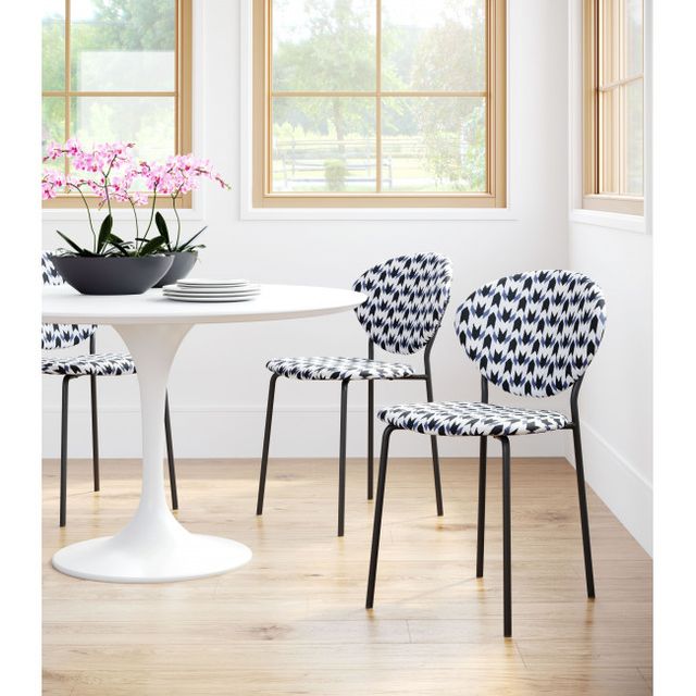 Zuo® Modern Clyde Geometric Print/Black Dining Chair-2