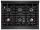 ZLINE Autograph Edition Paramount 36" 5.2 Cu. Ft. Black Satin Stainless Steel Gas Range with 6 Burner DuoPro™ Cooktop and Convection Gas Oven with Polished Gold Accents-2