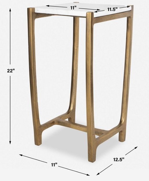 Uttermost® Affinity White Accent Table with Gold Base-2