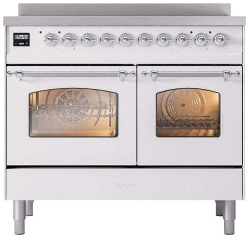 Ilve® Nostalgie II Series 40" White Pro Style Induction Range-3