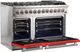 FORNO® Capriasca 48" Stainless Steel Pro Style Dual Fuel Range with Red Door-3
