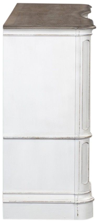Liberty Furniture Magnolia Manor Antique White/Weathered Bark 68" Dresser-3
