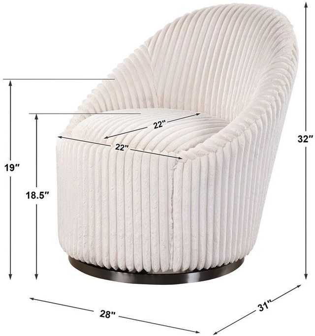 Uttermost® Crue Ivory Swivel Chair-2