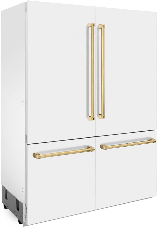 ZLINE Autograph Edition 60" 32.2 Cu. Ft. White Matte Built-In French Door Refrigerator-2