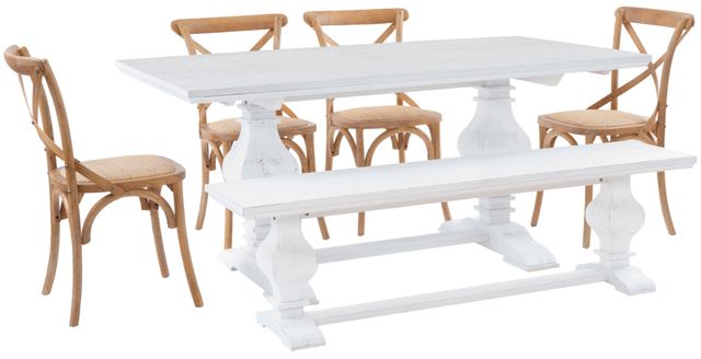 Powell® Banks 6-Piece Brown/White Dining Table Set-0
