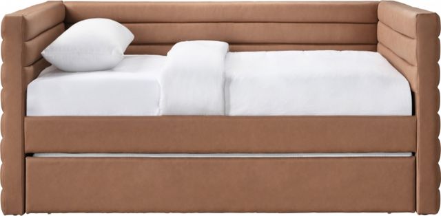 Meridian Furniture Beverly Cognac Vegan Leather Twin Upholstered Daybed-1