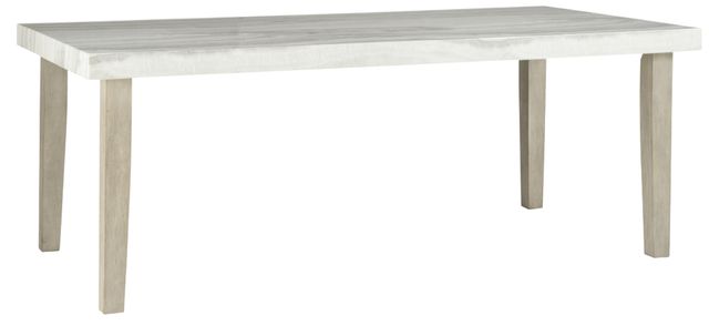 Signature Design by Ashley® Karmenton Marble Top Rectangular Dining Table with Bisque Base-0
