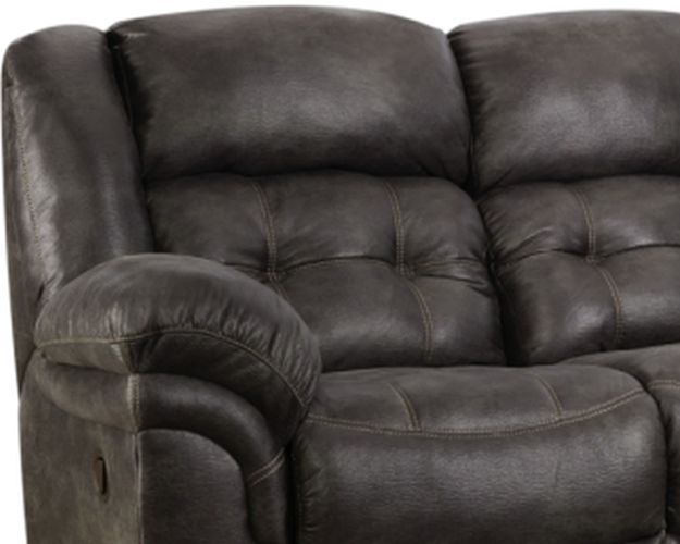 HomeStretch Frontier Charcoal Double Manual Reclining Sofa-1