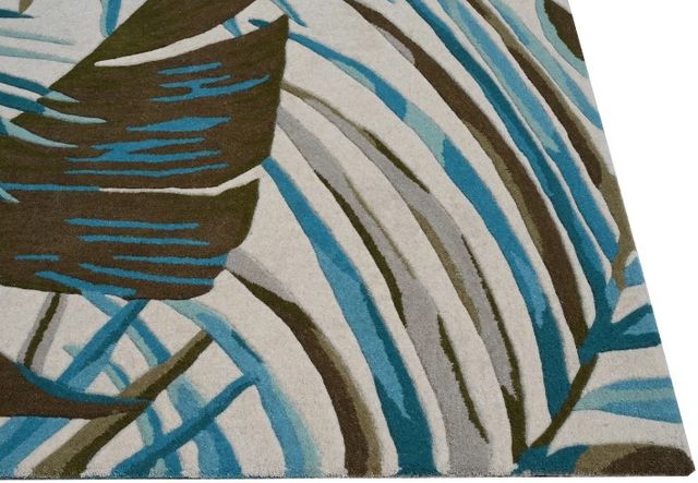KAS Rugs Cove Ivory/Teal Palms 5'x8' Area Rug-1
