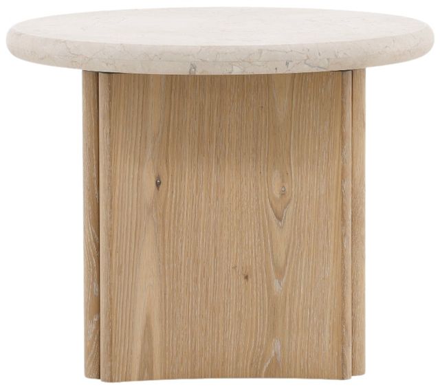 Dovetail Furniture Oja Cream Side Table with Natural Wash Base-1