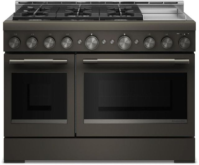 KitchenAid® 48" Black Ore 6 Burner Freestanding Pro Style Gas Range with Griddle-0