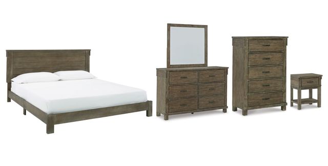 Signature Design by Ashley® Shamryn 5-Piece Grayish Brown King Panel Bed Set-0