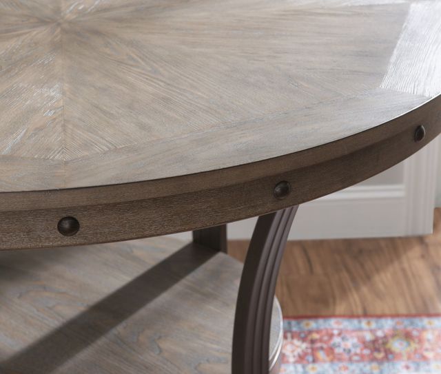 Powell® Franklin Gray Counter Table with Pewter Base-4