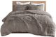 Olliix by Intelligent Design Malea Grey Twin/Twin XL Shaggy Faux Fur Comforter Mini Set-0