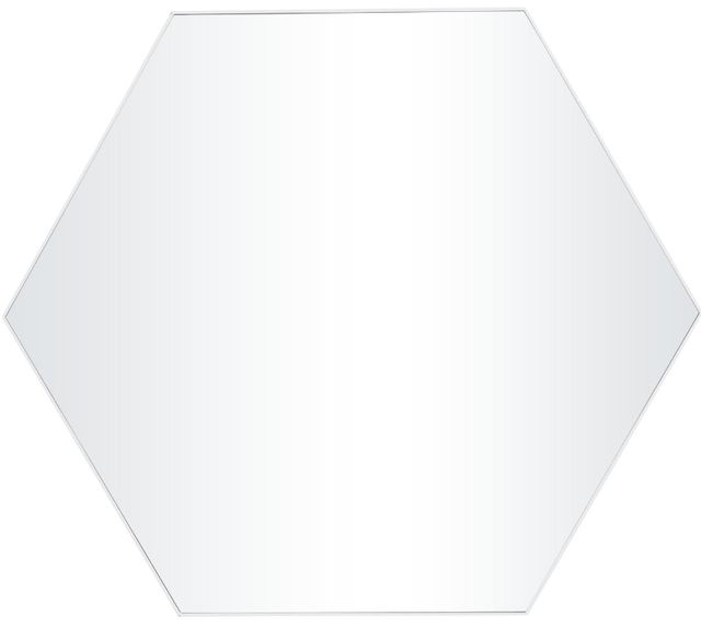 Deco Marche White 40" Hexagon Thin Minimalistic Frame Mirror-0