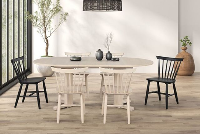 Furniture of America® Hines White Oak Oval Dining Table-1