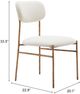 Zuo® Modern Sydhavnen Cream/Gold Dining Side Chair-1
