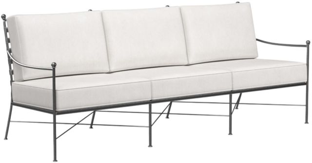 Sunset West Provence Canvas White/Century Pewter Iron Outdoor Sofa-0